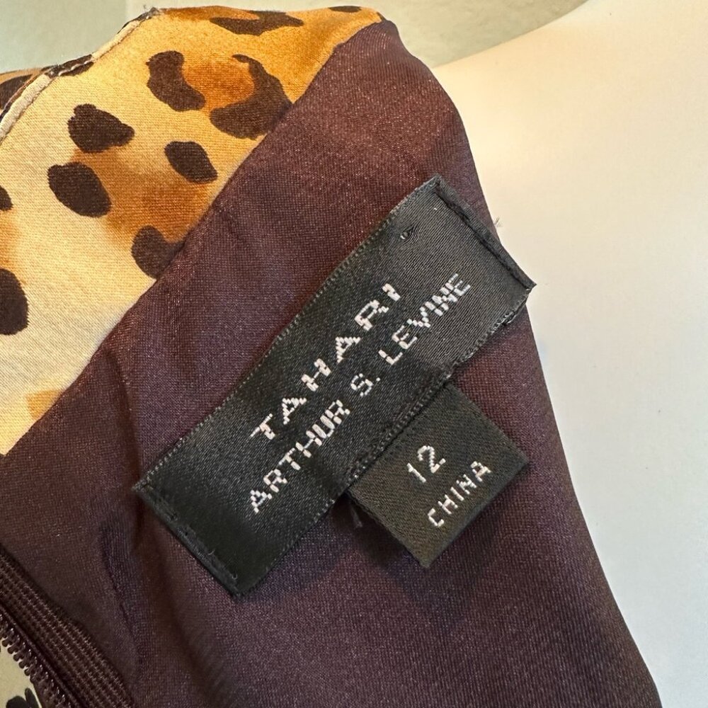 Tahari Arthur S. Levine Cheetah Print Size 12 Dress - Picture 3 of 6